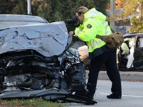 RCMP were at the scene of a serious-Injury motor vehicle accident at the intersection of 152nd Street and 88th Avenue in Surrey on Oct. 21 at just after 4 a.m. A grey Infiniti collided with a Dodge Durango. The two occupants of the Infiniti and the lone occupant of the Durango were transported to hospital with serious injuries. All three persons are Surrey residents.