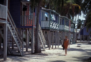 Colourful island accommodation, typical of Caye Caulker.