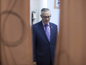 Conservative MP Tony Clement waits to be introduced to supporters at a rally in Mississauga, Ontario to announce his candidacy for the leadership of the Federal Conservative Party on Tuesday, July 12, 2016.