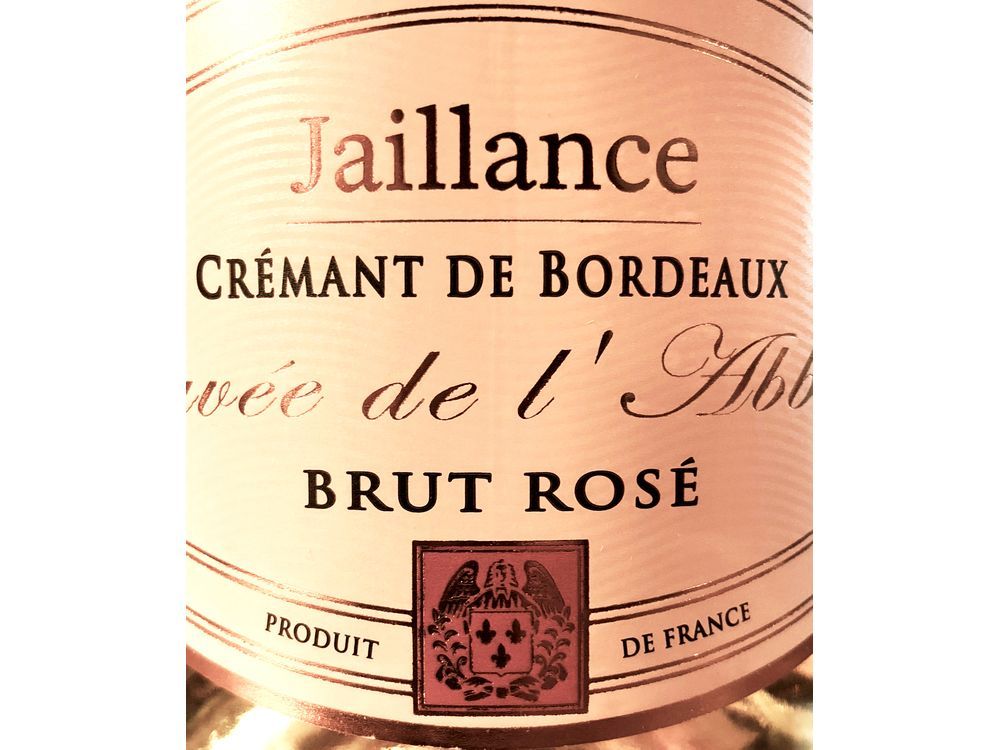 Jaillance Crémant de Bordeaux Brut Rosé Cuvée de l 'Abbaye N/V, Bordeaux, France 