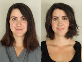 Silvana Herra is a lawyer and recently introduced a new baby into the family. She had let her hair grow out and was ready for a good, stylish chop! On the left is Silvana before her makeover by Nadia Albano, on the right is her after.
