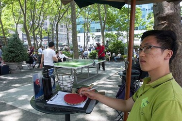 Free table tennis at Bryant Park.