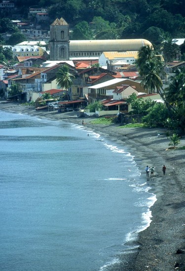 The historic town of Saint-Pierre on Martinique's west coast.