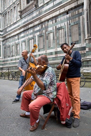 Musicians outside the Duomo in Florence.