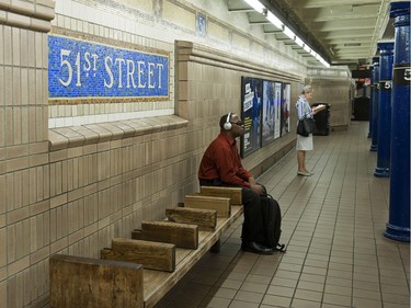 Waiting for the train at 51st street station.