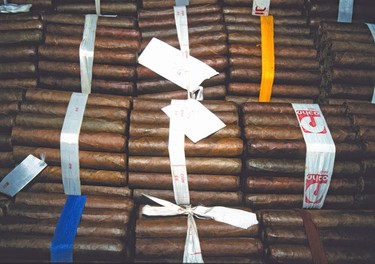 Quality cuban cigars ready for sorting and packing.