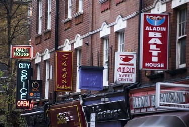 A selection of Indian restaurants on Brick Lane.