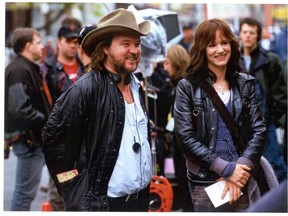 Director Bruce McDonald and Juliet Lewis on the set of the 2001 movie Picture Claire. The film was a giant flop and now McDonald is trying to explain it all in his new documentary Claire's Hat. Photo: Courtesy of filmmaker