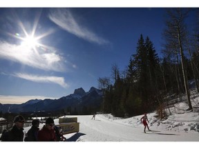 Skiers compete during World Cup cross country skiing women's 10km event in Canmore, Alta., Friday, March 11, 2016. The mayor of Canmore says he's disappointed that Calgary's bid for the 2026 Olympic and Paralympic Winter Games was rejected by Calgarians.