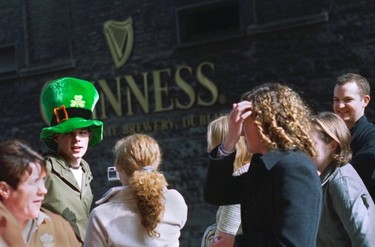 Visitors queue outside the Guinness Storehouse, ready to make the pilgrimage.