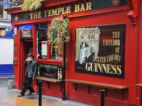 The colourful Temple Bar pub – the most photographed pub façade in Dublin, perhaps even the world.