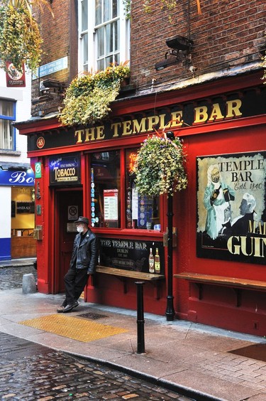 The colourful Temple Bar pub – the most photographed pub façade in Dublin, perhaps even the world.