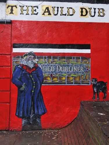 Mural outside the Auld Dubliner pub.