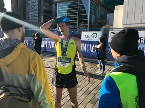 Olympic race walker Evan Dunfee of Richmond, who said he hasn't run much in the past three months, won Sunday's Fall Classic half marathon in 1:09:55. Close to 3,400 athletes competed in the half, 10K and 5K morning races at UBC.