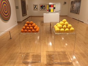 30 Oranges and 30 Grapefruits by Gathie Falk shown in A Curator's View: Ian Thom Selects at the Vancouver Art Gallery, Sept. 22, 2018 to March 17, 2019. Photo: Kevin Griffin [PNG Merlin Archive]