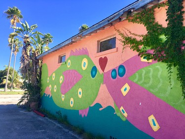 Colorful murals adorn the sides of buildings in Placida, a village on Gasparilla Island.