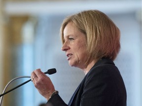 Alberta Premier Rachel Notley delivers a speech in Ottawa, Wednesday November 28, 2018.