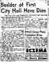 Nov. 17, 1948 obituary for Ephraim Blair Sentell, one of four brothers who built Vancouver’s first city hall on Powell Street in 1886.