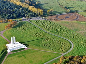 Overhead view of Centennial Park, in close proximity to the Canadian National Vimy Memorial.
