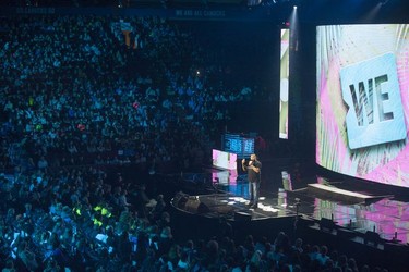 Thousands of school children and educators attend the annual WE Day event in Vancouver to hear motivational speakers and a positive message for change, Nov. 22, 2018.
