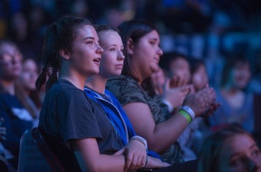 Students attend WE Day in Vancouver, Nov. 22, 2018.