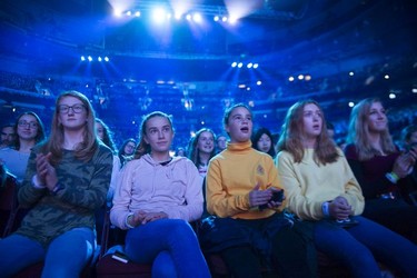 Students attend WE Day in Vancouver, Nov. 22, 2018.