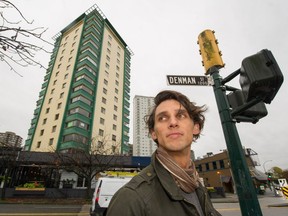 Andre Duchene outside Berkeley Tower, where there is talk about how a groundswell of community opposition can snarl a developer's plans even when they meet and go beyond the legal requirements.