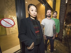 From left Amber Hui, Dan Hains, and Cory Thompson. Amber Hui is a strata council member fed up with some owners illegally renting out suites through Airbnb.
