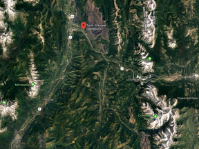 The location of the crash in Sparwood.