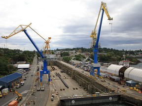 Public Services and Procurement Canada today announced the advanced contract award notices to Halifax’s Irving Shipbuilding Inc., Seaspan Victoria Shipyards in Victoria and Davie Shipbuilding in Levis, Que.  A stock photo of the Victoria Shipyards in Victoria.