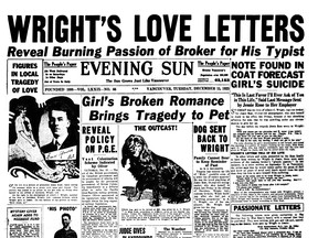 The front page of the Vancouver Sun from Dec. 15, 1925 was dominated by stories on the tragic suicide of 18-year Jessie Rose.