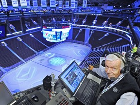 The voice of late Vancouver Canucks announcer John Ashbridge will be heard again Monday as the team pays tribute to him during Hockey Fights Cancer night.