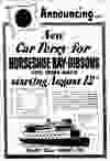 Black Ball Ferries ad in the Vancouver Sun on Aug. 10, 1951, announcing its new service from Horseshoe Bay to Gibsons.