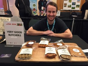 Mitchell Scott, bean butcher and business and marketing manager for Very Good Butchers. The Victoria-based vegan butcher was at the inaugural Every Chef Needs a Farmer, Every Farmer Needs a Chef networking event at the Sheraton Vancouver Wall Centre on Tuesday.