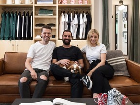 Founders of the Canadian brand KOTN (from left) Benjamin Sehl, Rami Helali and Mackenzie Yeates.