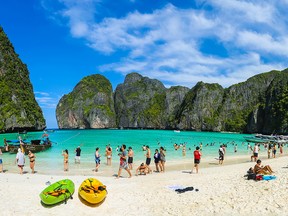 Maya bay is a wonderful bay surrounded by 100-meter high sheer cliffs. It is where the movie "The Beach" was filmed. It has since been closed due to over tourism.