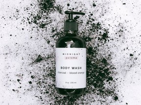 Midnight Paloma Charcoal and Blood Orange Body Wash.