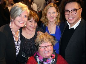 Technology for Living's Ruth Marzetti, Susan Dessa , April Skold and Concord Pacific CEO Terry Hui backed patient and peer network facilitator Nancy Lear at the development's firm's annual reception.
