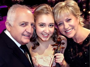 PASSING THE BATON: With wife Lana accompanying him at the Vancouver Symphony Ball, retiring music director Bramwell Tovey conducted daughter Jessica in an intermezzo from the opera Thais.