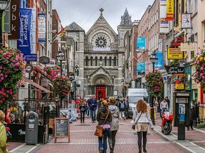 Shoppers on Grafton Street. Dublin, Ireland.