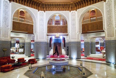 Inside the foyer of the Palmeraie Golf Palace Hotel & Resort (Marrakech).