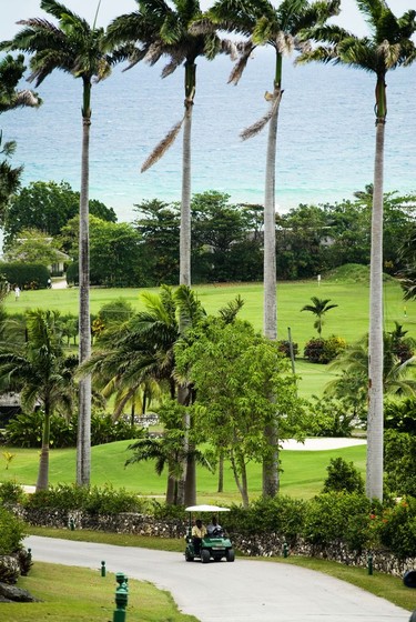 Golfers head for the next tee at the Tryall Club.