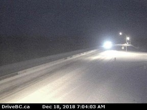 Here's an image near Helmer Lake on Hwy 5, 24 km north of Merritt at Helmer Interchange, looking north.