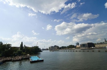 Badeschiff is a former river barge turned swimming pool anchored in the Spree River with great city views.