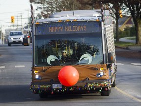 TransLink's Reindeer bus greets commuters with "Happy Holidays," a greeting only 15 per cent of British Columbians prefer, according to a new poll.