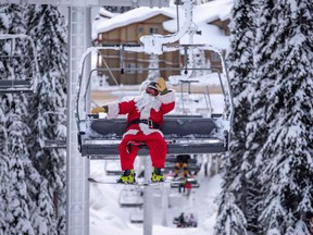 On Christmas Day, skier visits to Big White Ski Resort increased by 6 per cent over last year – including a visit from the big guy himself. Santa landed at Big White on Christmas morning after a long night delivering toys and hit the slopes with around 50 other skiers and snowboarders.