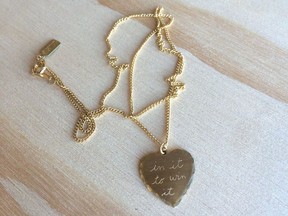 In God We Trust pendant necklace, $58 at Nouvelle Nouvelle, nouvellenouvelle.com.