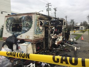 Firefighters were called out to Boundary and 11th Ave., on Tuesday to deal with a motorhome that had caught fire.