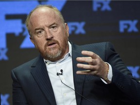 FILE- In this Aug. 9, 2017, file photo, Louis C.K., co-creator/writer/executive producer, participates in the "Better Things" panel during the FX Television Critics Association Summer Press Tour at the Beverly Hilton in Beverly Hills, Calif. Audio has emerged of Louis C.K. apparently mocking the students-turned-activists from the Parkland, Florida school shooting. The sound-only recording was posted Sunday, Dec. 30, 2018 in a since-removed YouTube video that said it was from a Dec. 16 standup set at a Levittown, N.Y. comedy club.