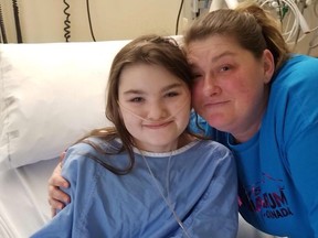 Autumn and her mom Sabrina Carlson before Autumn's double-lung transplant.